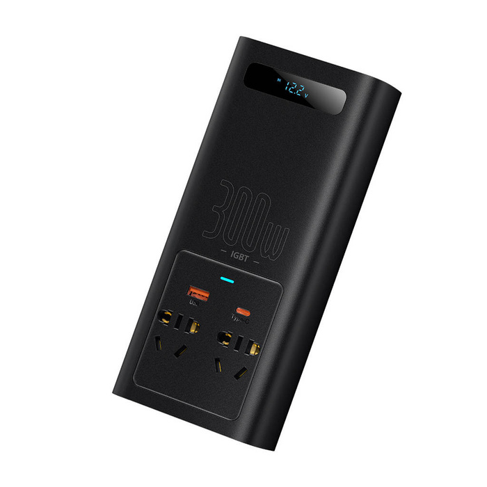 Onduleur de voiture Baseus IGBT 300W 220V (prise CN / EU) noir (CGNB010101)