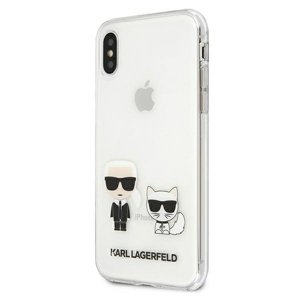 Puzdro KARL LAGERFELD Apple iPhone X Xs Karl &amp; Choupette KLHCPXCKTR Priehľadné tvrdé puzdro