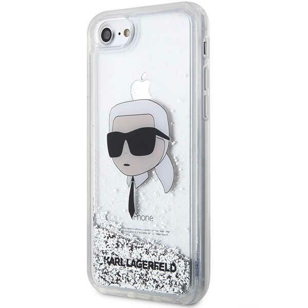 Cover Karl Lagerfeld KLHCI8LNKHCH iPhone 7/8/ SE 2020/2022 argento/argento durocase Glitter Karl Head Case