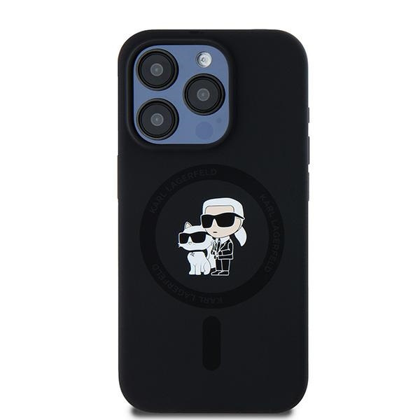 Etui Karl Lagerfeld KLHMP15LSCMKCRHK iPhone 15 Pro 6.1" czarny/black hardcase Silicone Karl & Choupette MagSafe