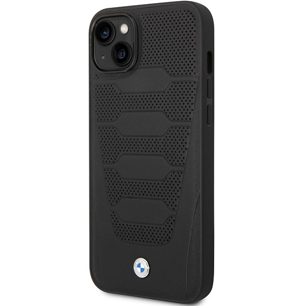 Funda BMW BMHCP14S22RPSK iPhone 14 6,1" negro/negro Asientos de cuero Patrón