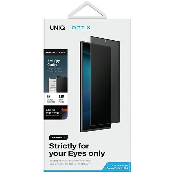 UNIQ Optix Privacy Sam S24 Ultra S928 prywatyzujące szkło hartowane z aplikatorem