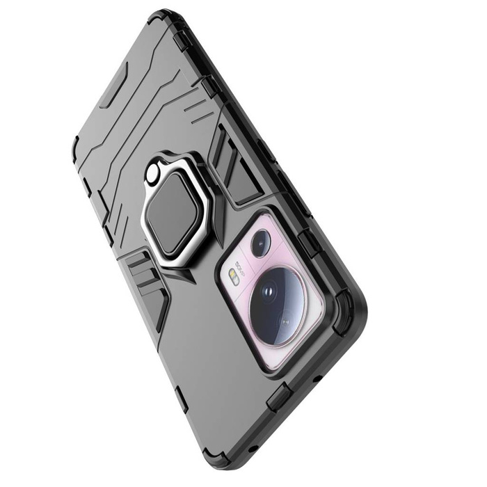 Custodia Ring Armor per Xiaomi 13 Lite cover blindata porta anello magnetico nero