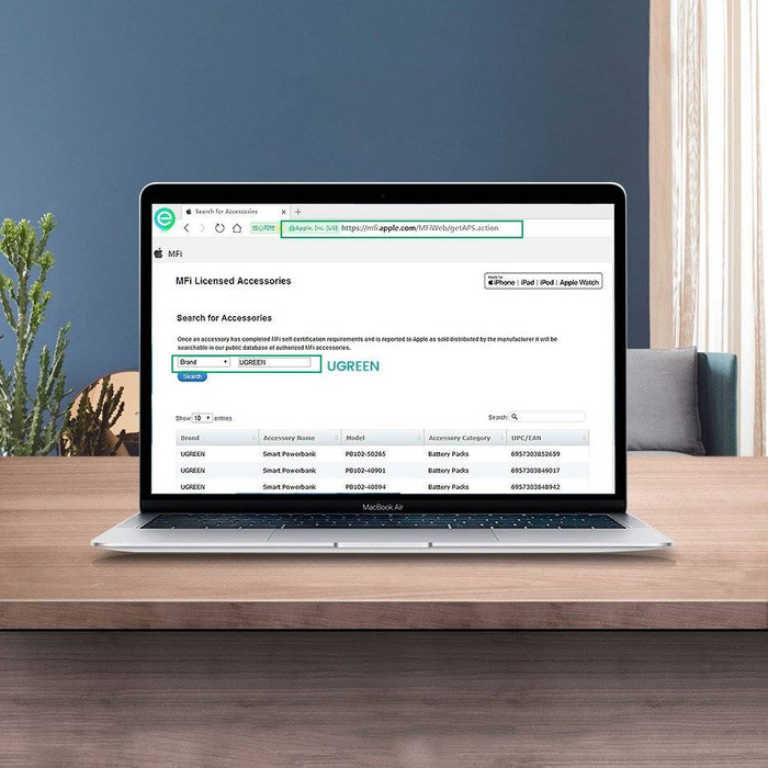 Ugreen MFI Elbow USB Type C - Lightning Cable Power Delivery 3 A 1 m gray (60763 US305)