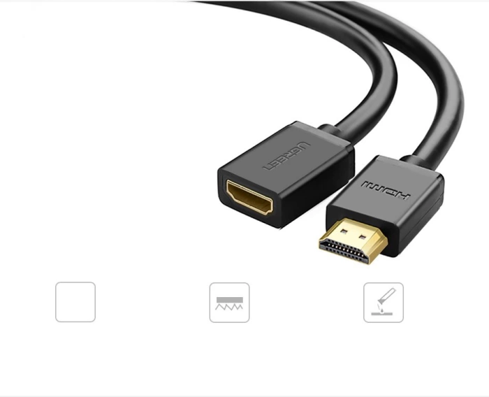 Ugreen HD107 10142 HDMI (Stecker) – HDMI (Buchse) 4K-Kabel 2 m – Schwarz