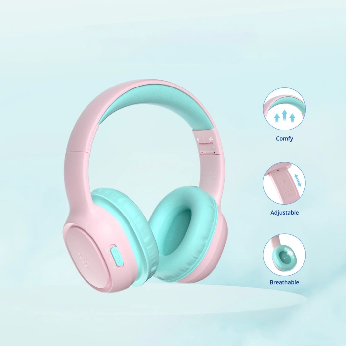 Tronsmart KH02 Wireless Headphones for Kids, Safe - Pink