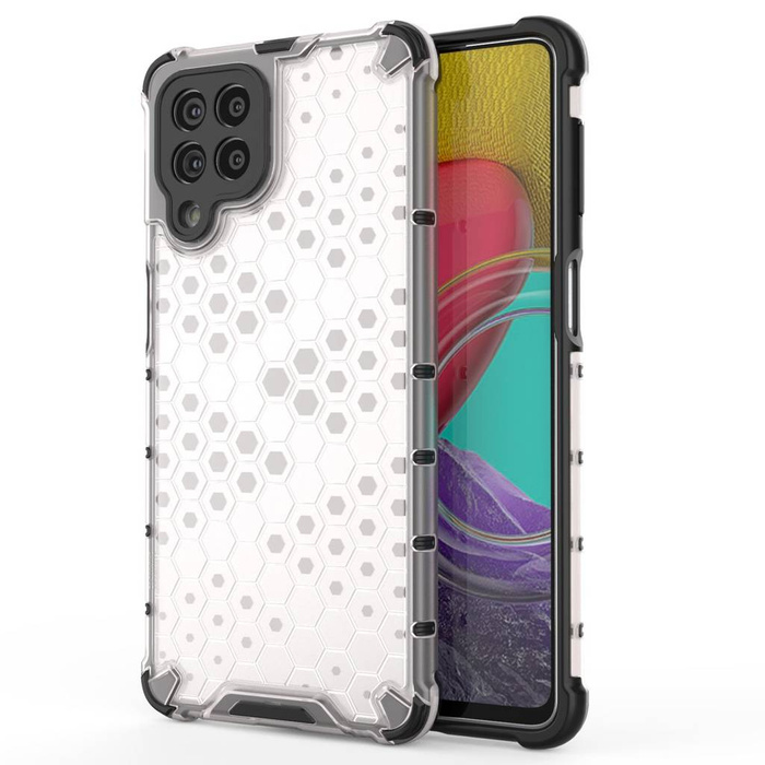 Voštinové pouzdro pancéřový kryt s gelovým rámečkem pro Samsung Galaxy M53 5G transparentní