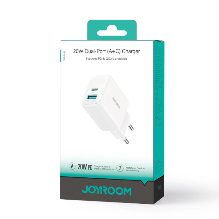 Joyroom JR-TCF21 network charger USB-C / USB-A 20W PD / QC 3.0 - white