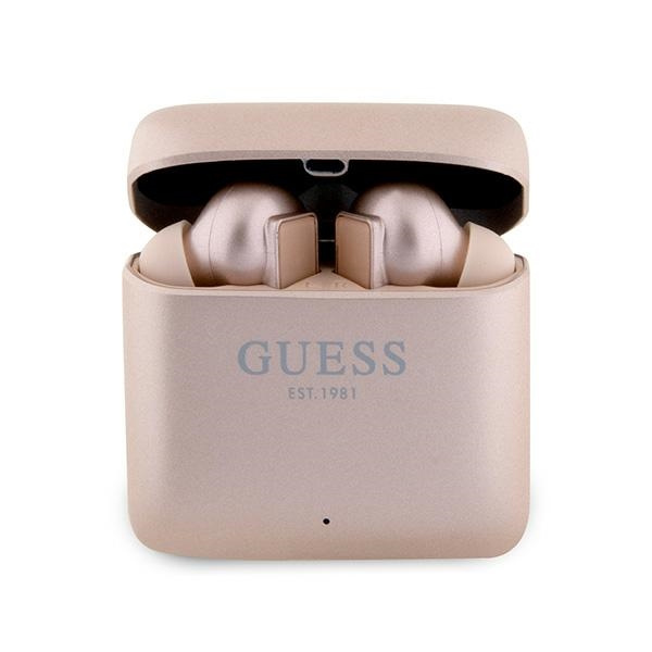 Guess auriculares Bluetooth GUTWSSU20ALEGP TWS + docking station oro rosa/oro rosa Logotipo impreso