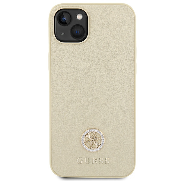 Guess GUHCP15SPS4DGPD iPhone 15 6.1" oro/oro durocase Piel 4G Metal Logo Strass