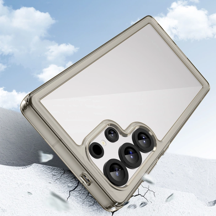 Outer Space Silikonhülle mit Gelrahmen für Samsung Galaxy S25 Ultra – Transparent und Schwarz