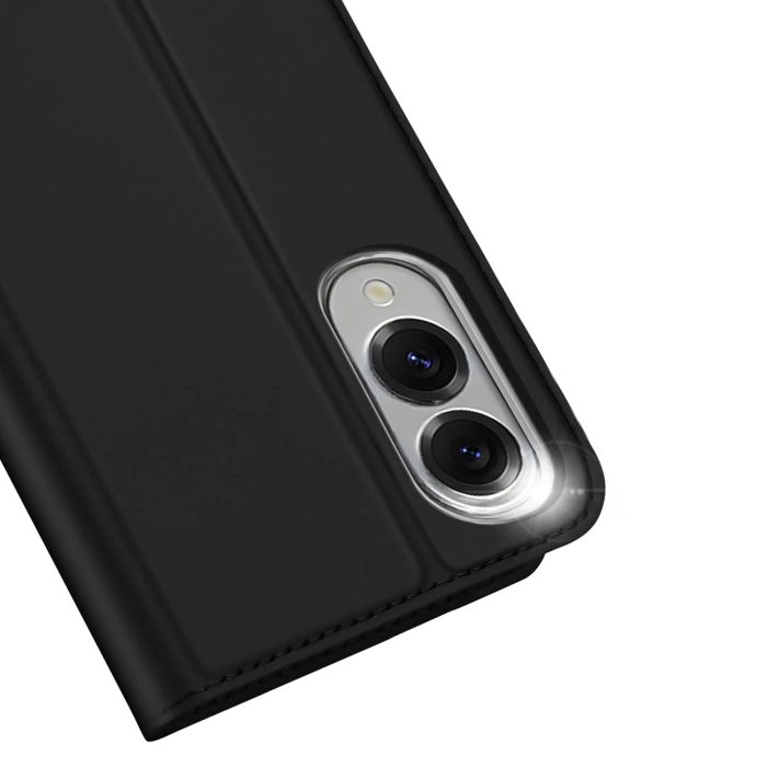 Dux Ducis Skin Pro Case for Samsung Galaxy S25 Edge with Flip and Card Slot - Black