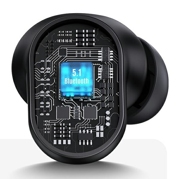USAMS Kopfhörer Bluetooth 5.1 TWS BH Serie kabellos schwarz/schwarz BHUBH01