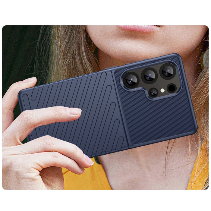 Thunder Case Hülle für Samsung Galaxy S25 Ultra Silikon Panzerhülle - Blau