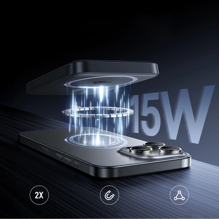 Powerbank Baseus EnerFill FM12 10000mAh 22,5W Qi2 kompatybilny z MagSafe z kablem Baseus Simple USB-C 20V/3A 30cm - czarny