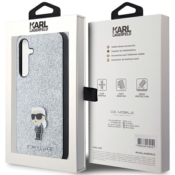 Etui Karl Lagerfeld KLHCSSamsung Galaxy A55GCNPSG Samsung Galaxy A55 Samsung Galaxy A556 srebrny/silver hardcase Fixed Glitter Choupette Logo Metal Pin