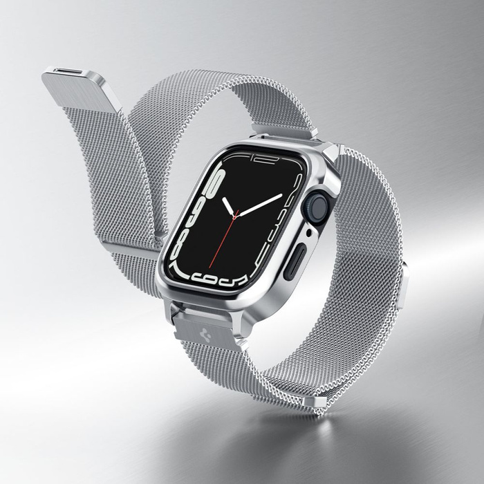 Spigen Metal Fit "pro" Apple Watch 4 / 5 / 6 / 7 / 8 / Se (44 / 45 mm) stříbrná