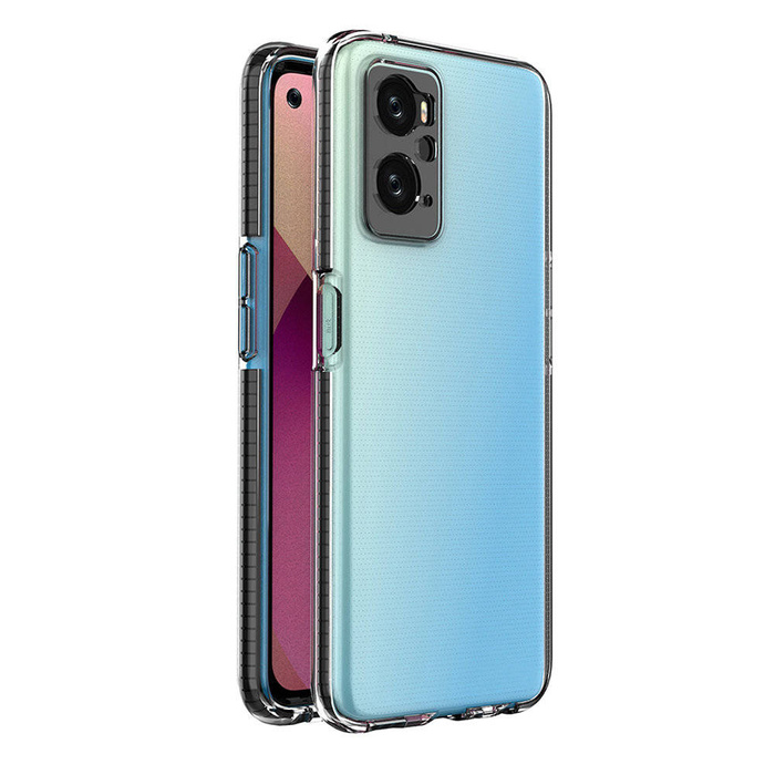 Housse Spring Case pour Realme 9i, Oppo A36 / A76 / A96 housse en silicone avec cadre noir