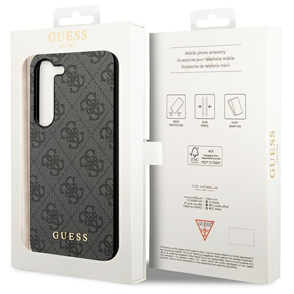 Hülle Guess GUHCS23MG4GFGR S23 Plus S916 grau/grau hartcase 4G Metall Gold Logo