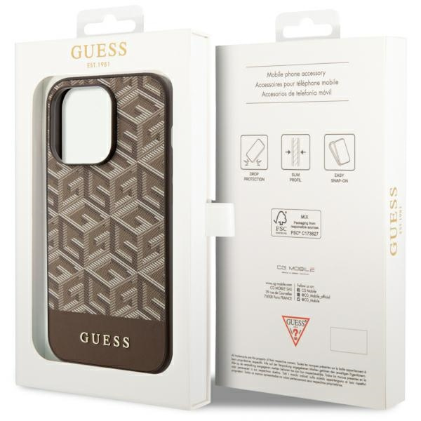 Hülle Guess GUHMP14XHGCFSEW iPhone 14 Pro Max 6,7" braun/braun hart case GCube Stripes MagSafe Case