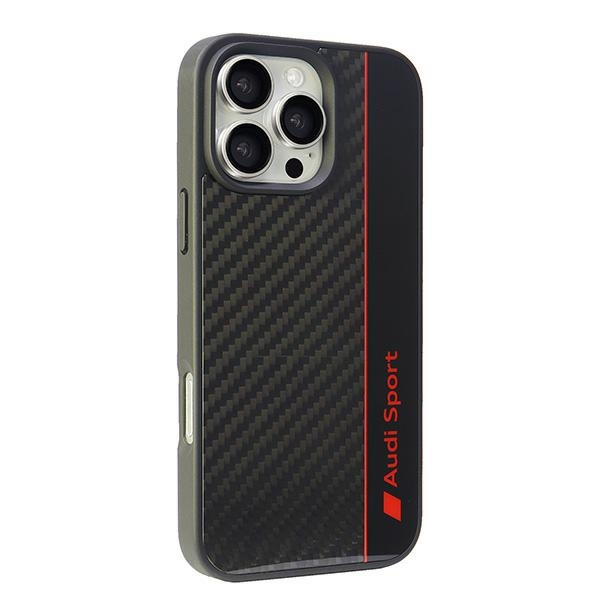 Audi Carbon Fiber Stripe iPhone 16 ProMax 6.9" czarny/black hardcase AUS-TPUPCIP16PM-R8/D1-BK