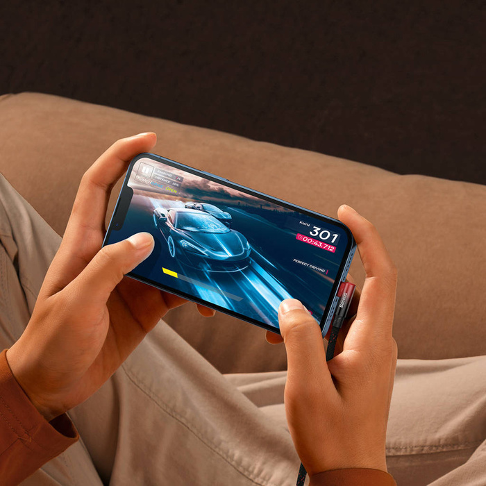 Baseus MVP 2 Elbow-shaped Fast Charging Data Cable Type-C to iP 20W 1m Black+Red