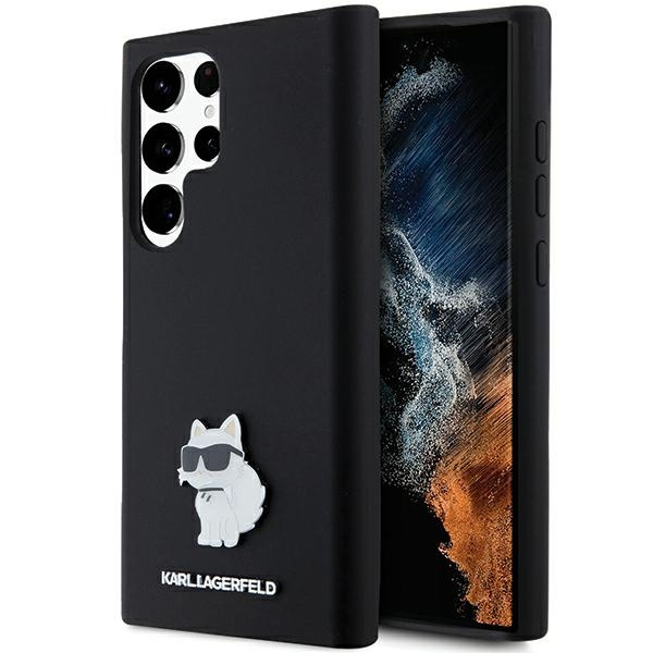 Etui Karl Lagerfeld KLHCS24LSMHCNPK S24 Ultra S928 czarny/black hardcase Silicone Choupette Metal Pin