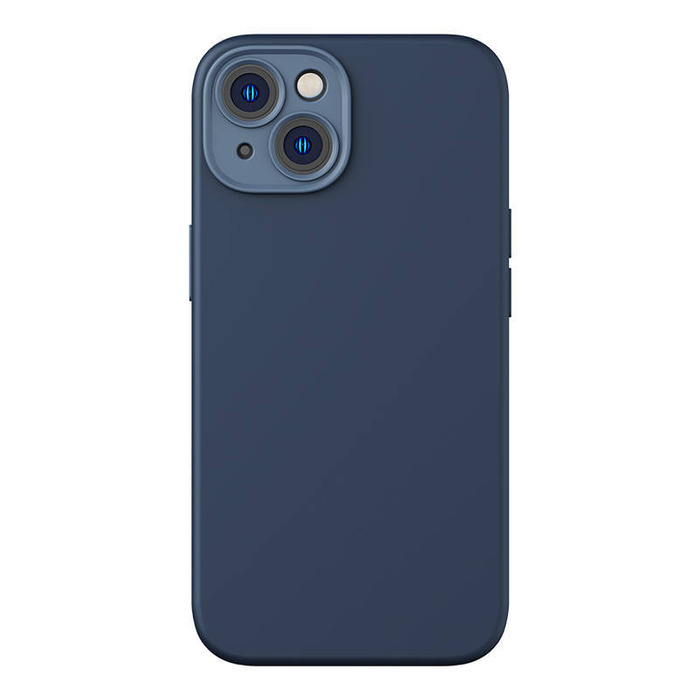 Baseus Liquid Silica Magnetic Case and Tempered Glass set for iPhone 14 Plus (blue)