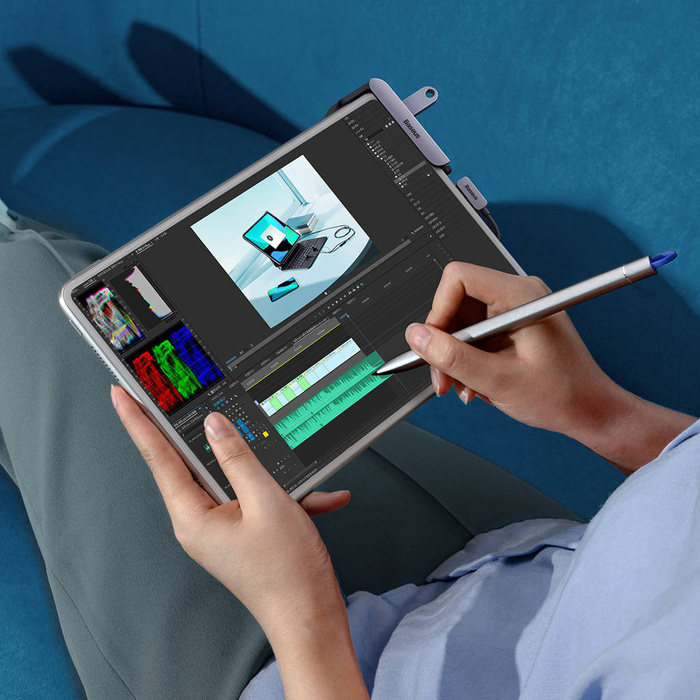 Baseus PadJoy univerzální USB-C HUB pro tablet / smartphone 4v1 USB-C - tmavě šedý