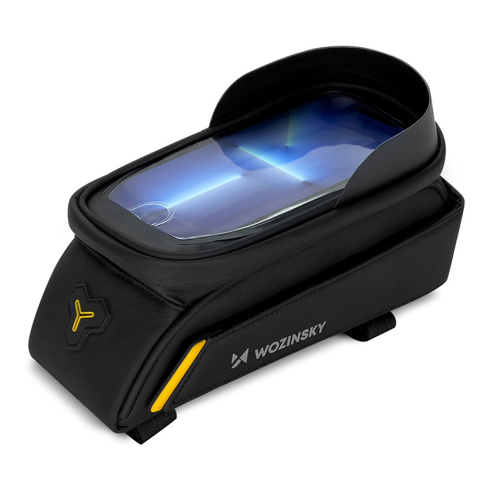 Sacoche de vélo cadre Wozinsky avec étui pour téléphone 1l noir (WBB25BK)