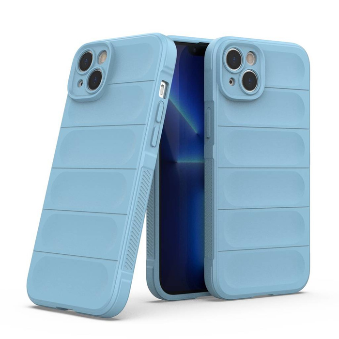 Funda Magic Shield Case para iPhone 14 Plus funda blindada flexible azul claro