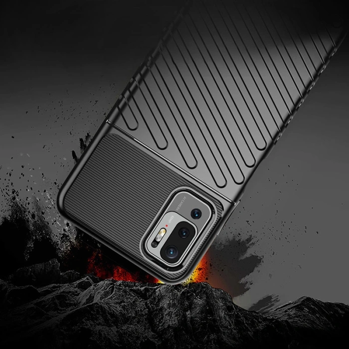 Thunder Case elastyczne pancerne etui pokrowiec Xiaomi Redmi Note 10 5G / Poco M3 Pro niebieski