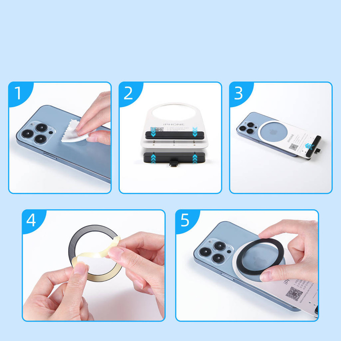 Joyroom sada kovových magnetických kroužků pro smartphone 2 ks růžové (JR-Mag-M3)