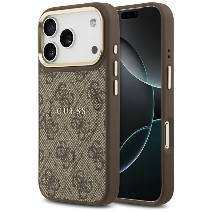 Etui Guess 4G PU Classic Logo MagSafe do iPhone 17 Pro brązowy