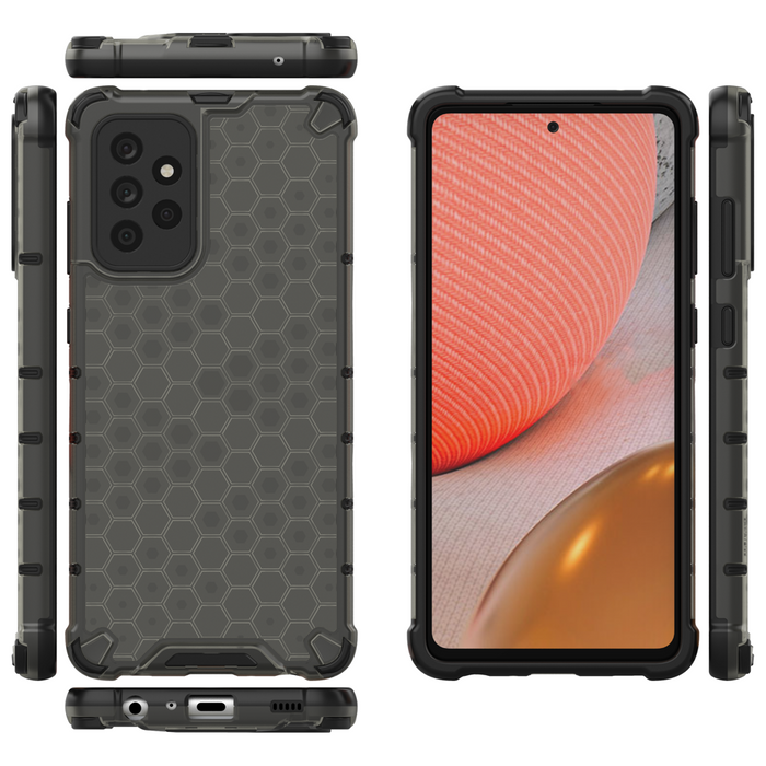 Honeycomb coque housse blindée avec cadre en gel Samsung Galaxy A72 4G noir