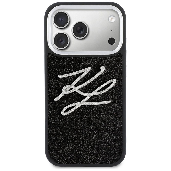Etui Karl Lagerfeld IML Glitter KL       Diamond Logo do iPhone 17 Pro czarny