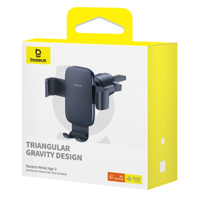 Baseus Metal Age 3 BS-CM028 Schwerkraft-Auto-Lüftungshalter – Schwarz