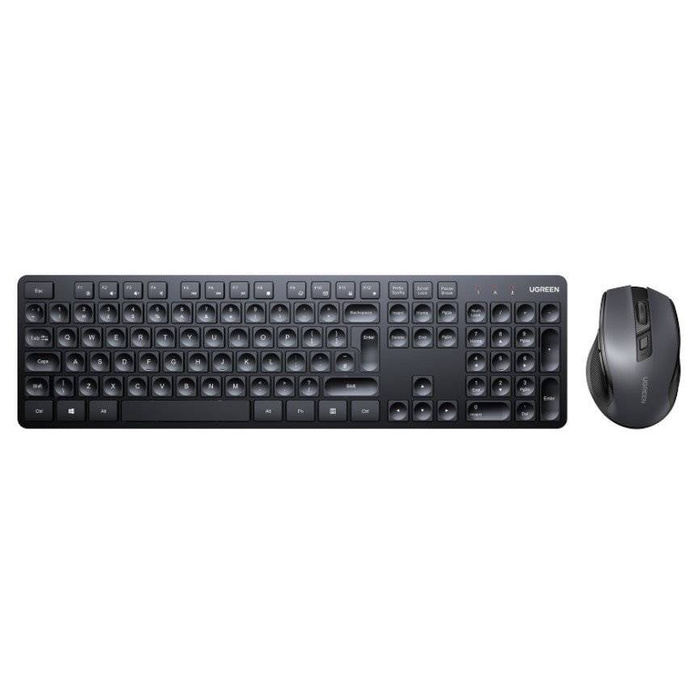 Wireless computer mouse and keyboard set 2.4Ghz Ugreen MK006 - black