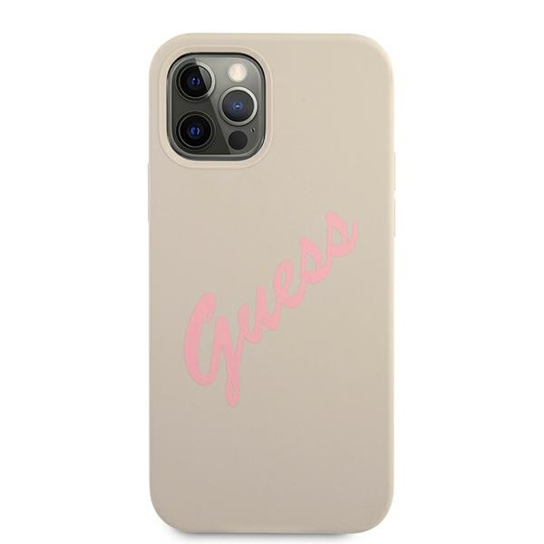 Case GUESS Apple iPhone 12 Pro Max Silicone Vintage Grey Pink Hardcase