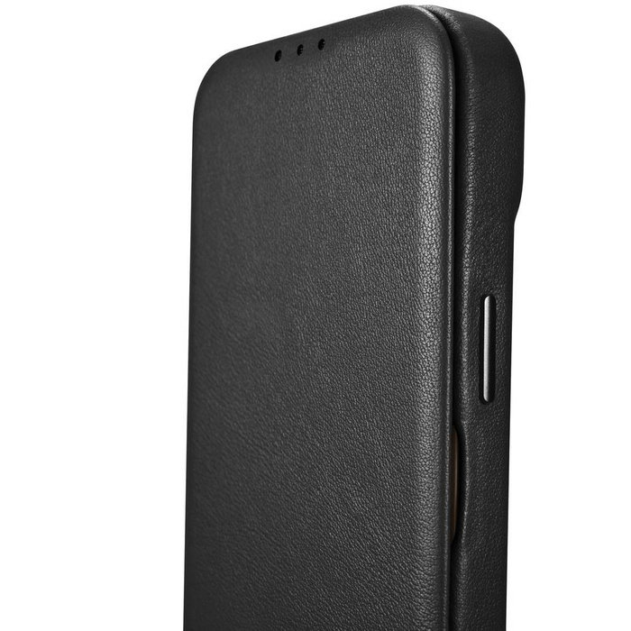 iCarer CE prémiové kožené pouzdro Folio iPhone 14 Flip Magnetic MagSafe Black (WMI14220713-BK)