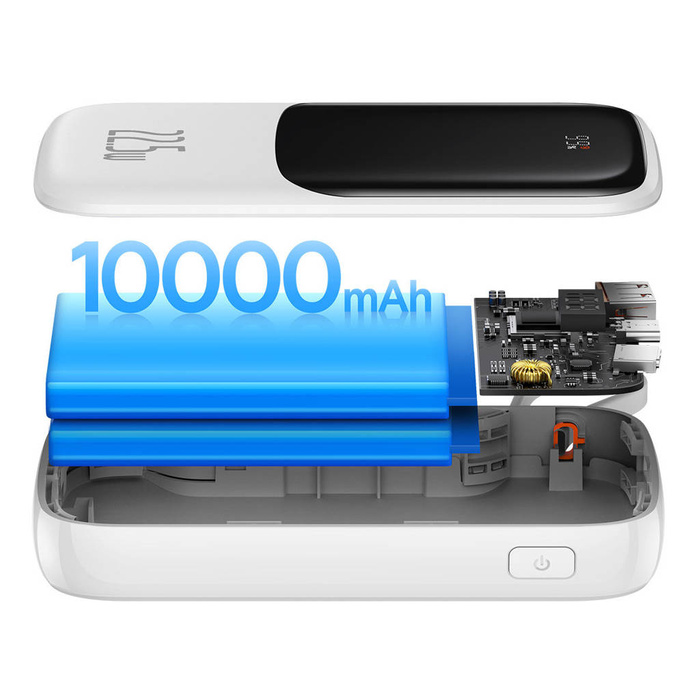 Baseus Qpow power bank 10000mAh integrato Cavo USB Type-C 22,5W Quick Charge SCP AFC FCP bianco (PPQD020102)