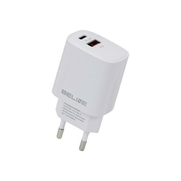 Beline Ład. siec. 1x USB-C + 1x USB 20Wbiała /white (only head) PD 3.0 + QC 3.0  BLN2CW20