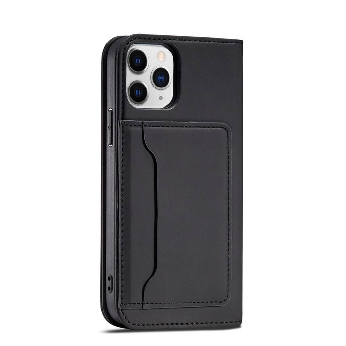 Custodia per carte magnetiche per iPhone 12 Pro Custodia per carte Portafoglio Porta carte nera