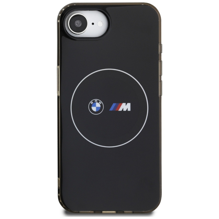 Cover BMW IML Metal White Circle MagSafe per iPhone 16e nero