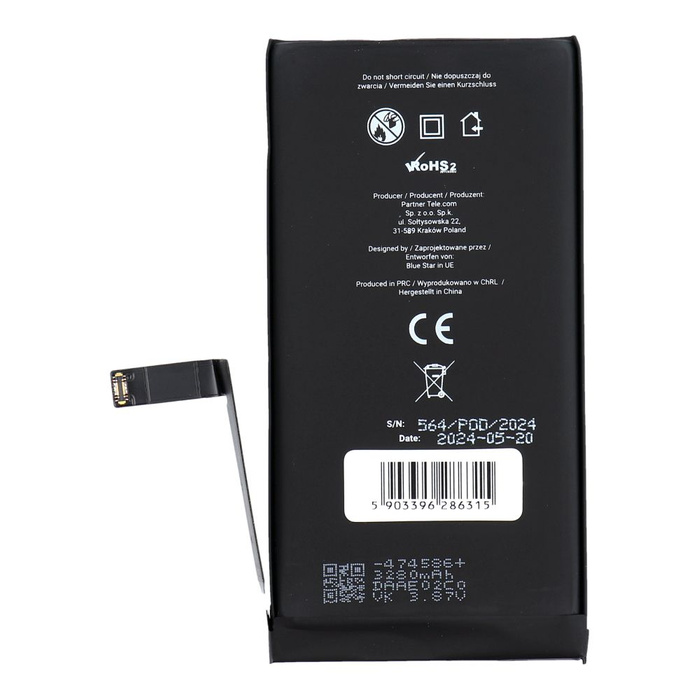 Bateria do iPhone 14 3279 mAh Blue Star HQ