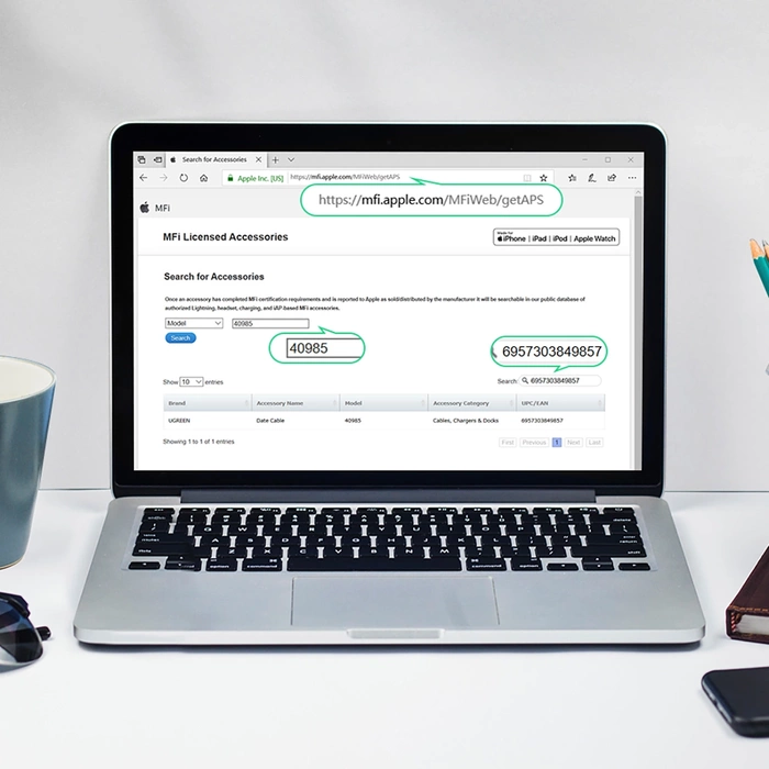 Câble Lightning à USB UGREEN 2.4A US199, 2m (noir)