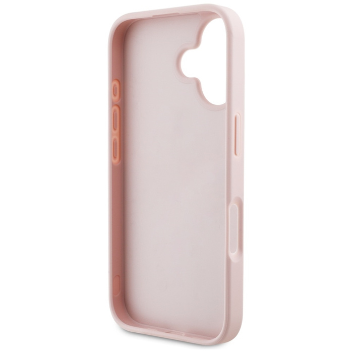 Etui Guess Grained Roses Big 4G logo do  iPhone 16 różowy