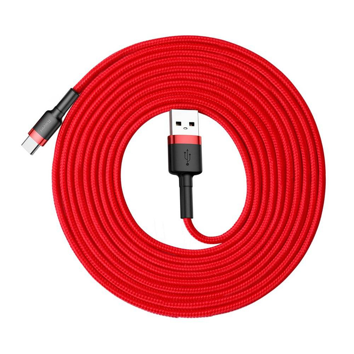 Cavo Baseus Cafule Cavo in nylon resistente USB / USB-C QC3.0 2A 3M rosso (CATKLF-U09)