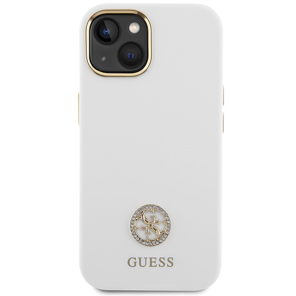 Etui Guess GUHCP15SM4DGPH iPhone 15 6.1" biały/white hardcase Silicone Logo Strass 4G Case