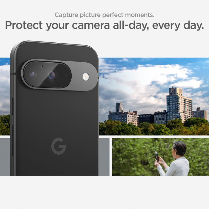 Spigen PROTEZIONE FOTOCAMERA OPTIK.TR "EZ FIT" PROTEZIONE FOTOCAMERA 2-PACK GOOGLE PIXEL 9 CRYSTAL CLEAR